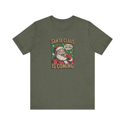 Santa Claus is Coming — Vintage Christmas Tee (Dark)