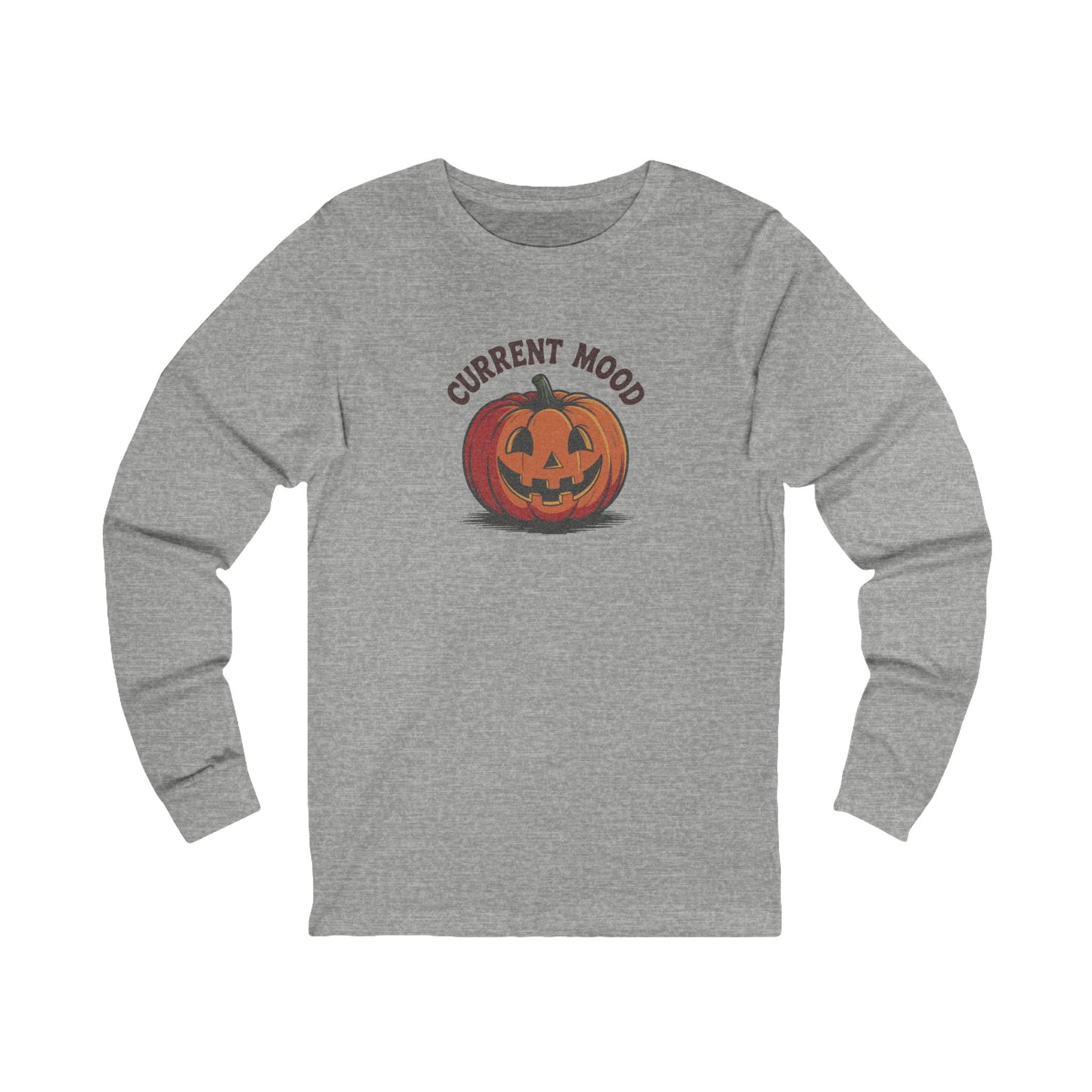 Current Mood (Classic Pumpkin) — Retro Halloween Long Sleeve (Light)
