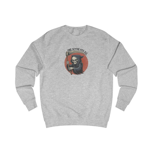 One Scythe Fits All — Grim Reaper Retro Sweatshirt (Light)