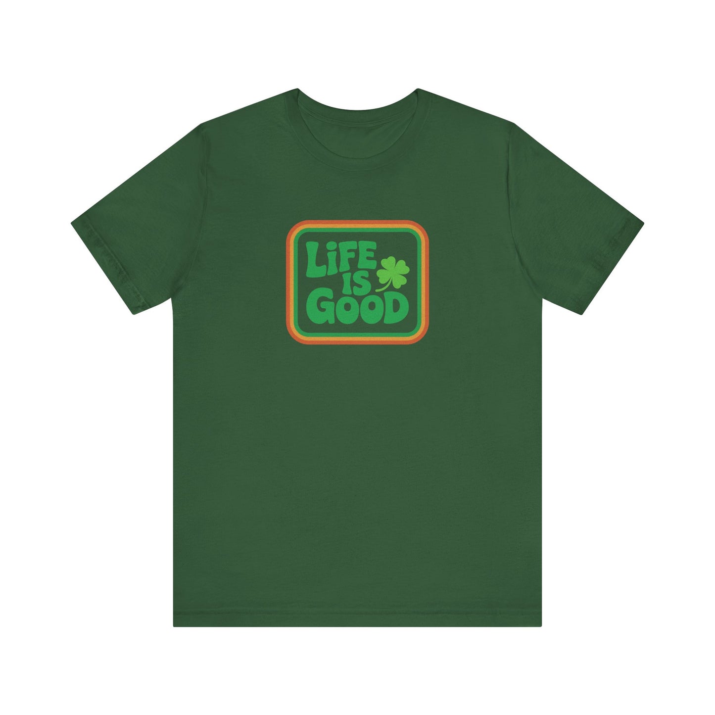 Life Is Good, Shamrock Style — St. Patrick’s Retro Tee (Dark)