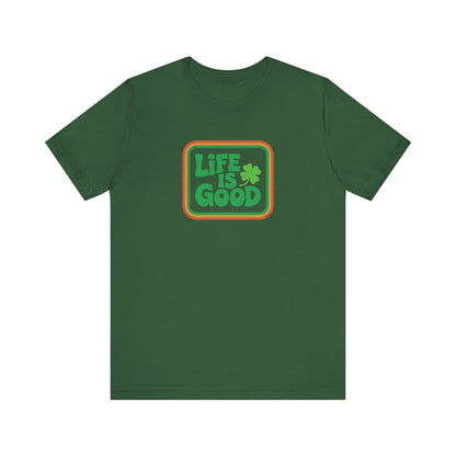 Life Is Good, Shamrock Style — St. Patrick’s Retro Tee (Dark)
