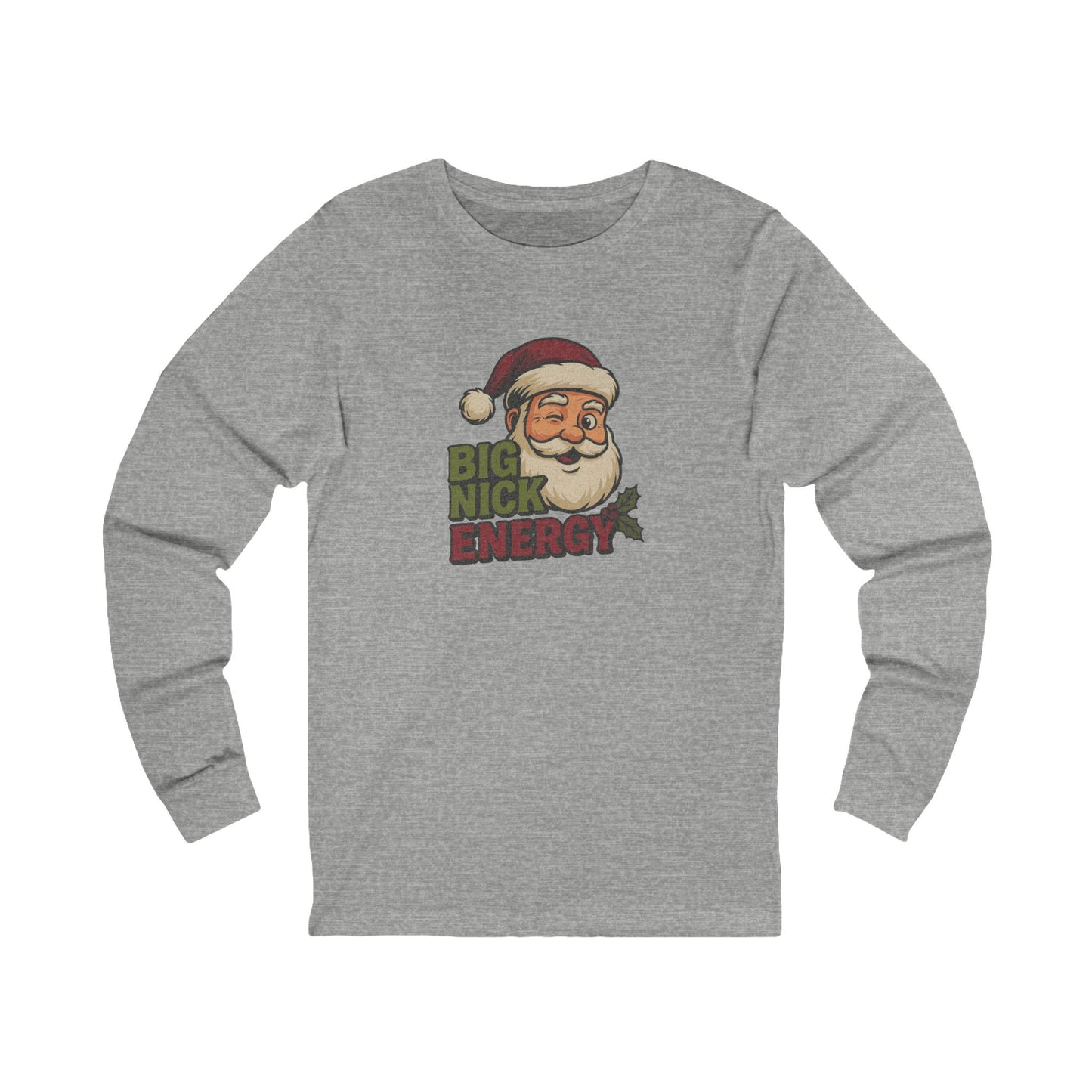 Big Nick Energy — Retro Santa Christmas Long Sleeve (Light)