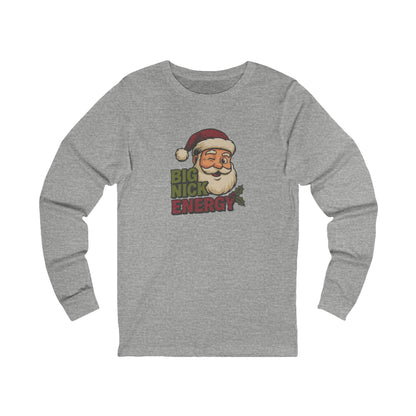 Big Nick Energy — Retro Santa Christmas Long Sleeve (Light)