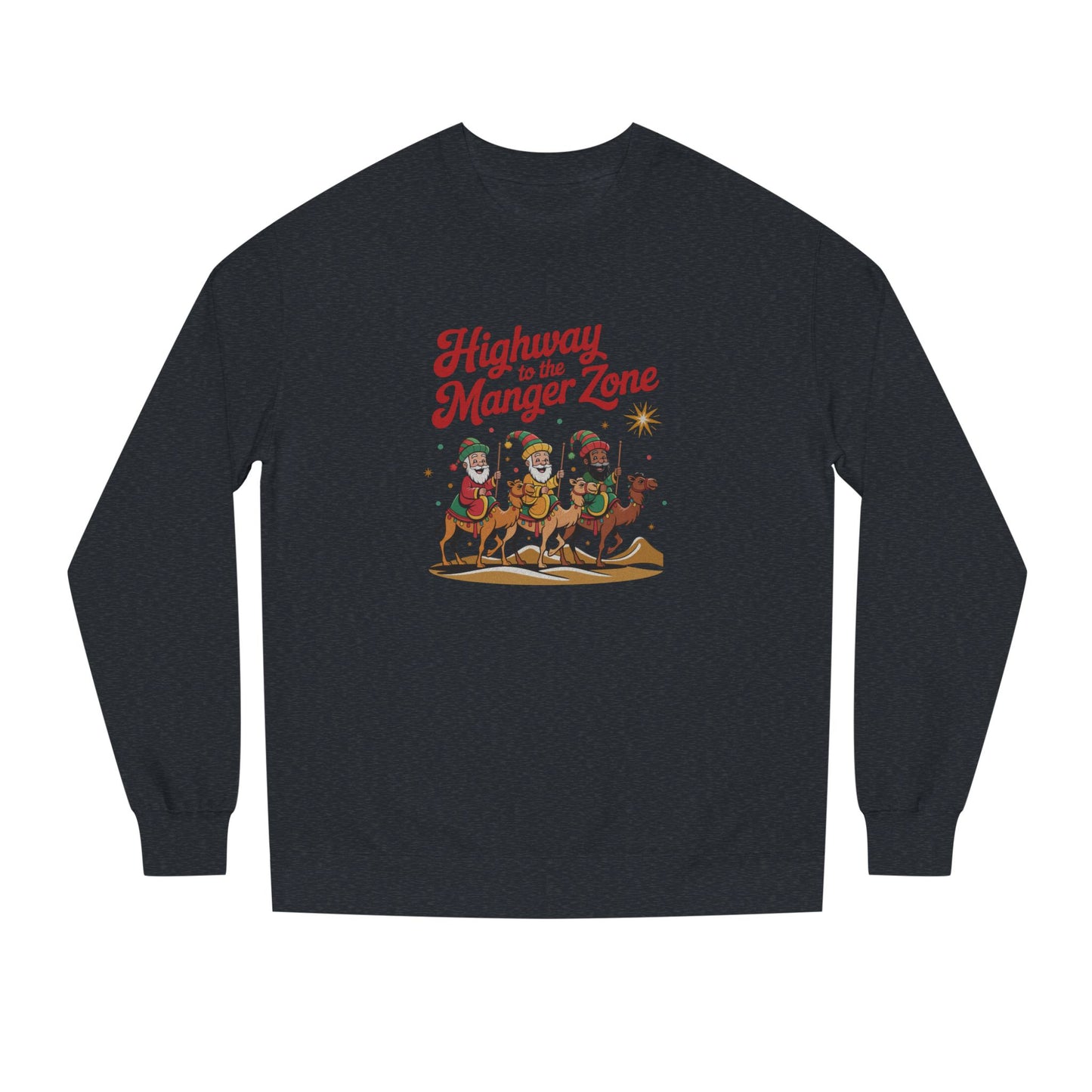 Highway to the Manger Zone — Top Gun Christmas Sweatshirt (Dark)