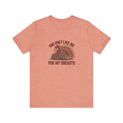 You Only Like Me for My Breasts — Thanksgiving Retro Tee (Light)