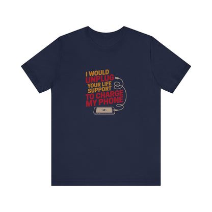 Your Life Support < Charging My Phone — Retro Tee (Dark)