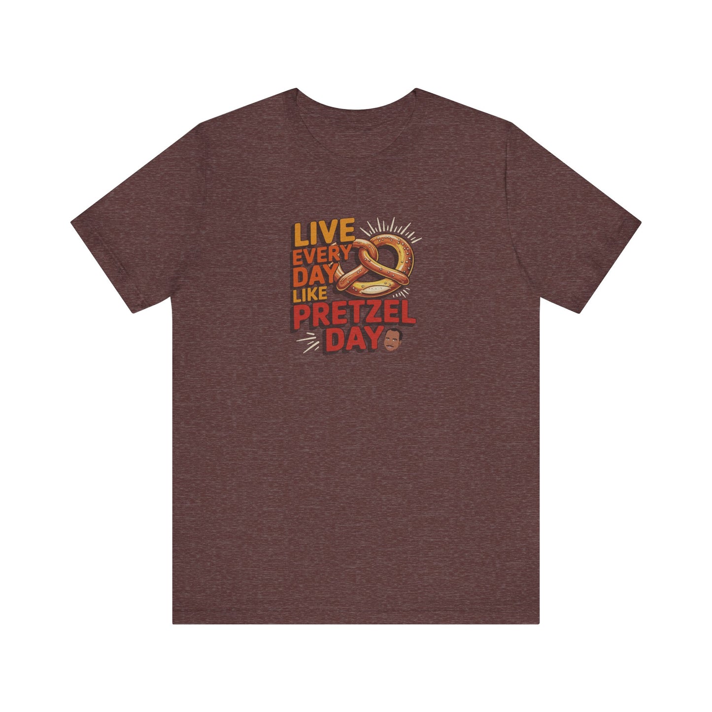Live Every Day Like Pretzel Day — Stanley Hudson Retro Tee (Dark)