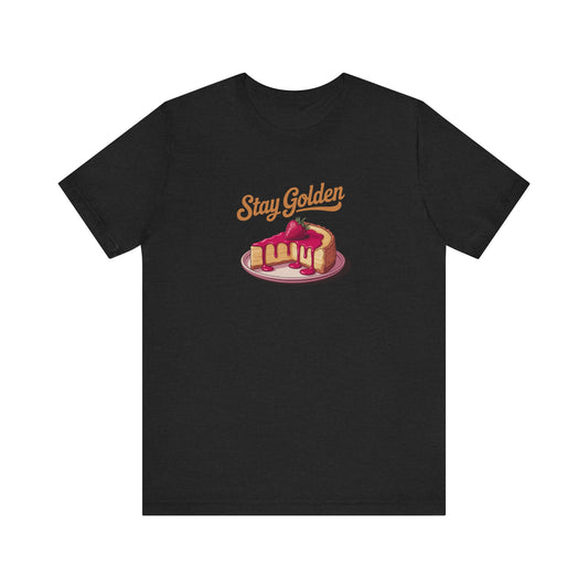 Stay Golden — Retro Cheesecake Graphic Tee (Dark)