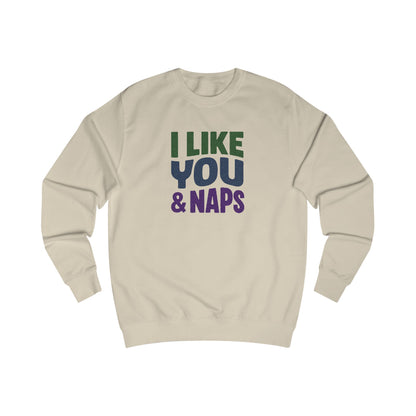 I Like You & Naps (Cool Gradient) — Retro Loungewear Sweatshirt (Light)
