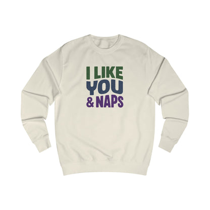 I Like You & Naps (Cool Gradient) — Retro Loungewear Sweatshirt (Light)