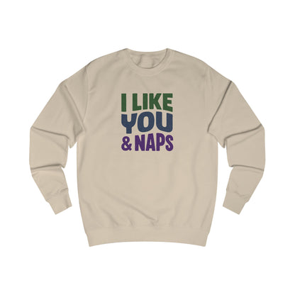 I Like You & Naps (Cool Gradient) — Retro Loungewear Sweatshirt (Light)