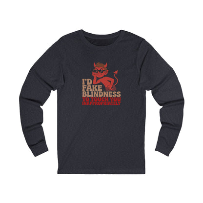 Fake Blindness? The Devil Made Me Do It! — Retro Long Sleeve (Dark)