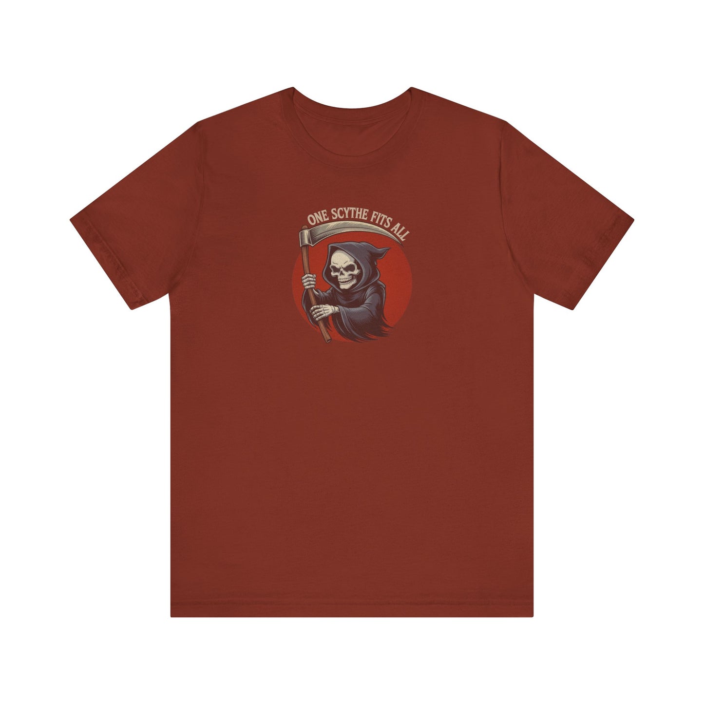 One Scythe Fits All — Grim Reaper Retro Tee (Dark)