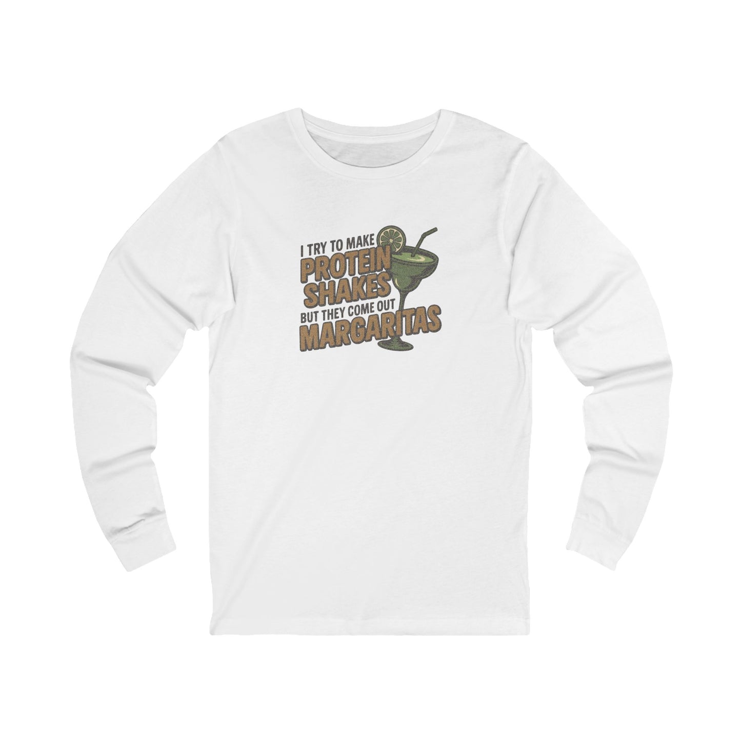 Protein Shakes (Oops, All Margaritas) — Retro Long Sleeve (Light)