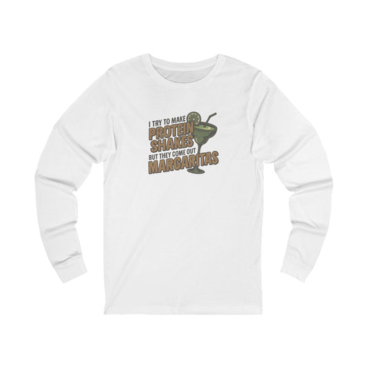 Protein Shakes (Oops, All Margaritas) — Retro Long Sleeve (Light)