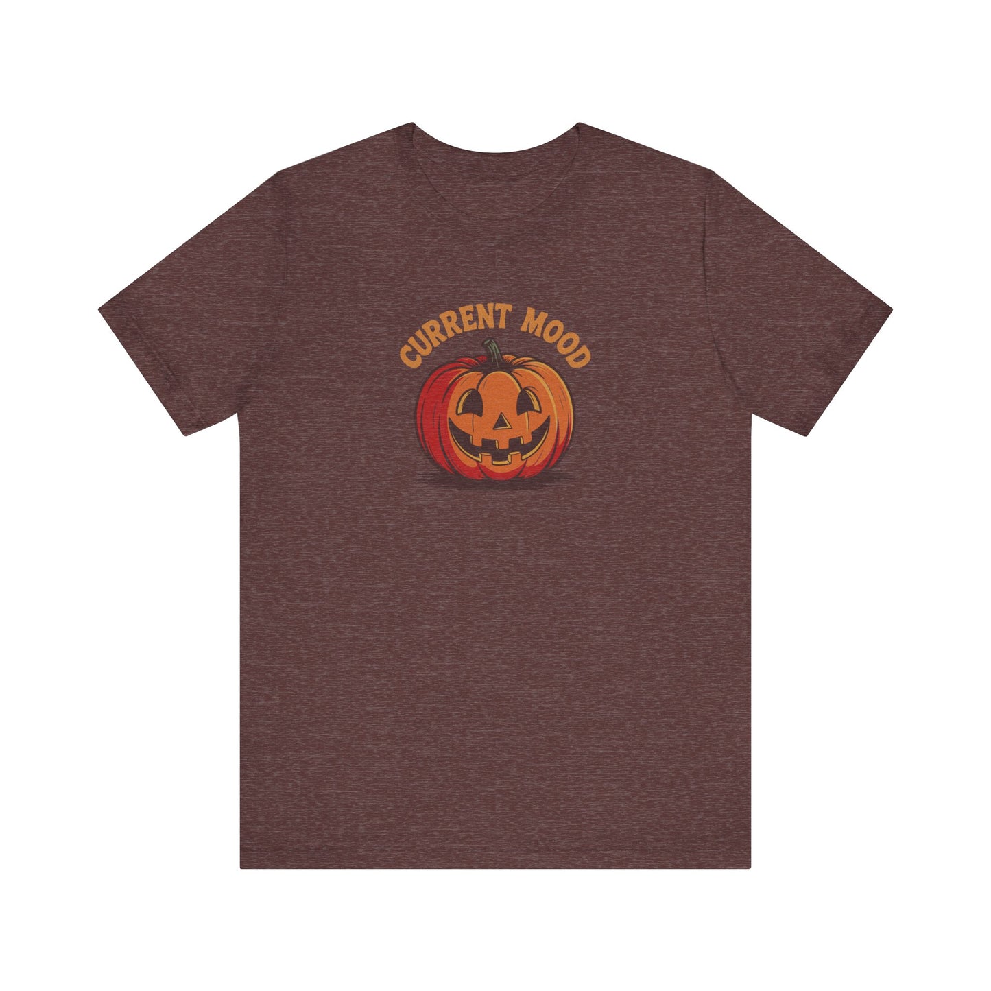 Current Mood (Classic Pumpkin) — Retro Halloween Tee (Dark)