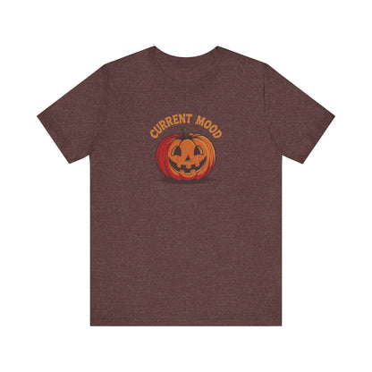 Current Mood (Classic Pumpkin) — Retro Halloween Tee (Dark)