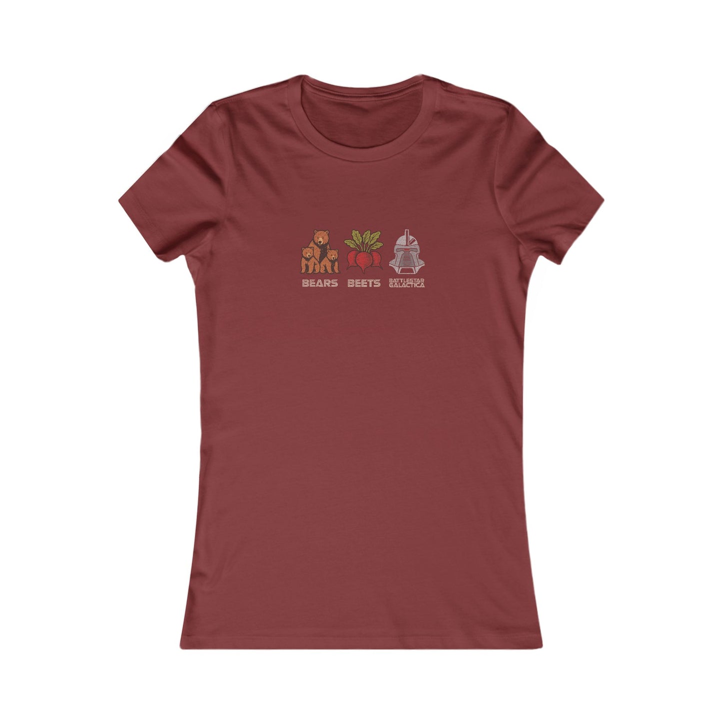 Bears, Beets, Battlestar (Captions) — Retro Women's Tee (Dark)