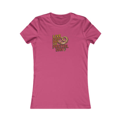 Live Every Day Like Pretzel Day — Stanley Hudson Retro Women's Tee (Light)