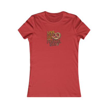 Live Every Day Like Pretzel Day — Stanley Hudson Retro Women's Tee (Light)