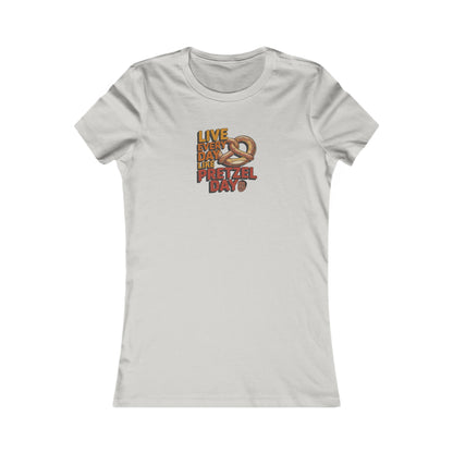 Live Every Day Like Pretzel Day — Stanley Hudson Retro Women's Tee (Light)