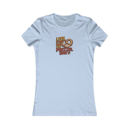 Live Every Day Like Pretzel Day — Stanley Hudson Retro Women's Tee (Light)