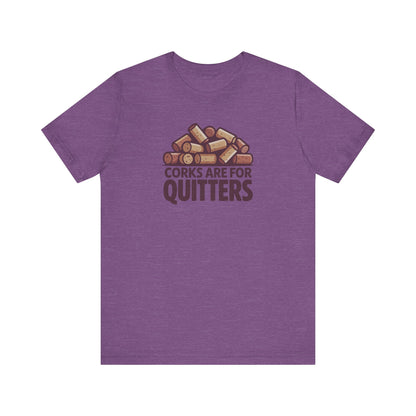 Corks Are For Quitters – Wine Lover Retro Tee (Light)