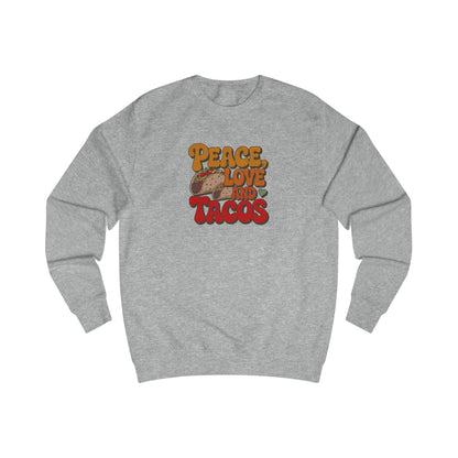 Peace, Love, and Tacos — Retro Foodie Sweatshirt (Light)