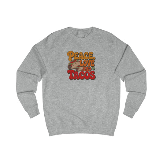 Peace, Love, and Tacos — Retro Foodie Sweatshirt (Light)