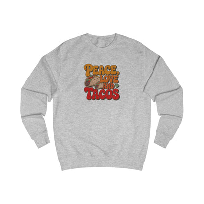 Peace, Love, and Tacos — Retro Foodie Sweatshirt (Light)