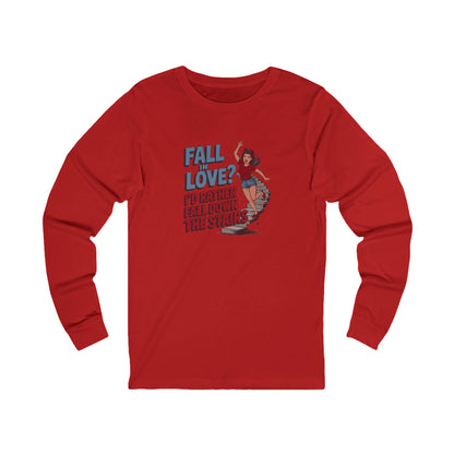 Fall in Love? I'd Rather Fall Down the Stairs — Retro Long Sleeve (Light)