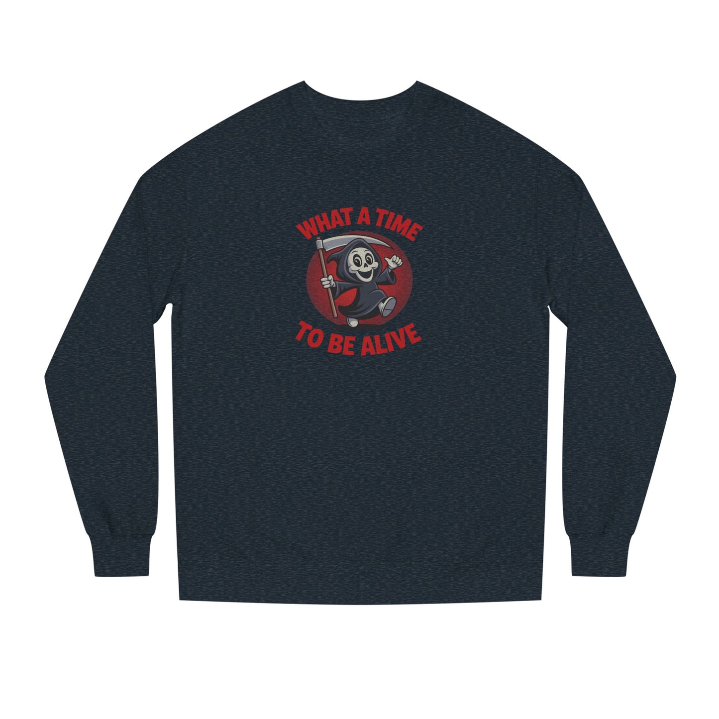What a Time to Be Alive (Cute) — Lil Reaper Retro Sweatshirt (Dark)