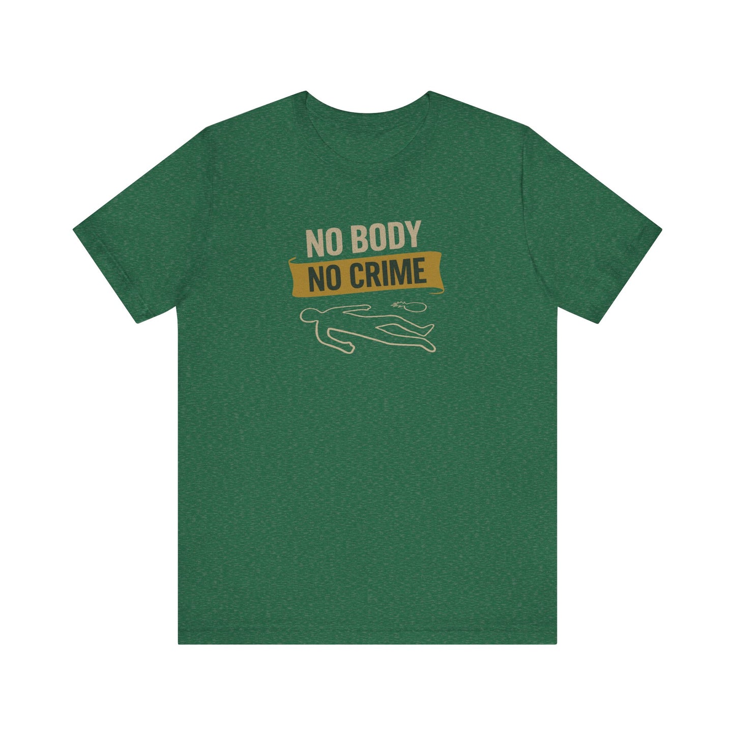 No Body, No Crime — Psych Crime Scene Retro Tee (Dark)