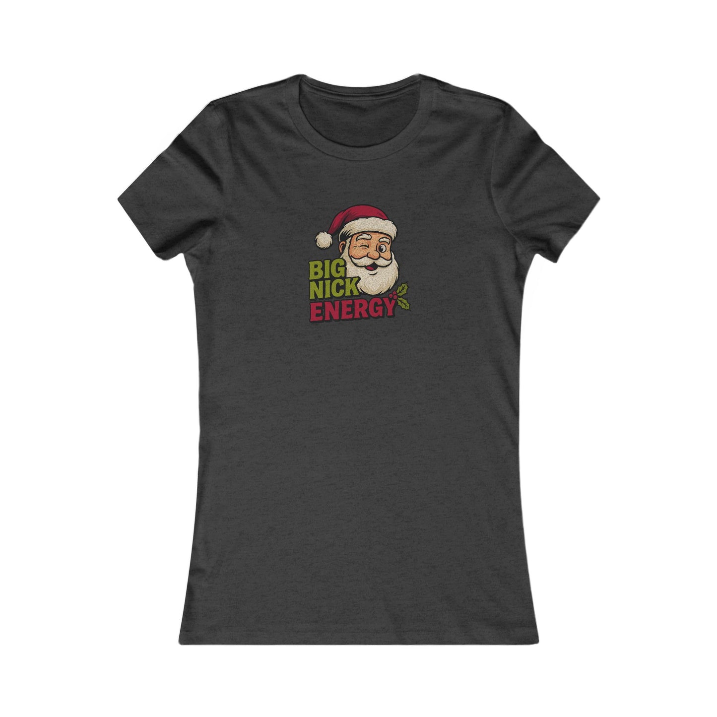 Big Nick Energy — Retro Santa Christmas Women's Tee (Dark)