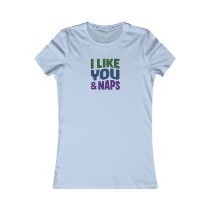 I Like You & Naps (Cool Gradient) — Retro Loungewear Women's Tee (Light)