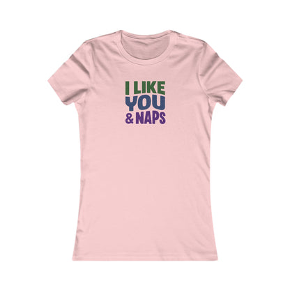 I Like You & Naps (Cool Gradient) — Retro Loungewear Women's Tee (Light)