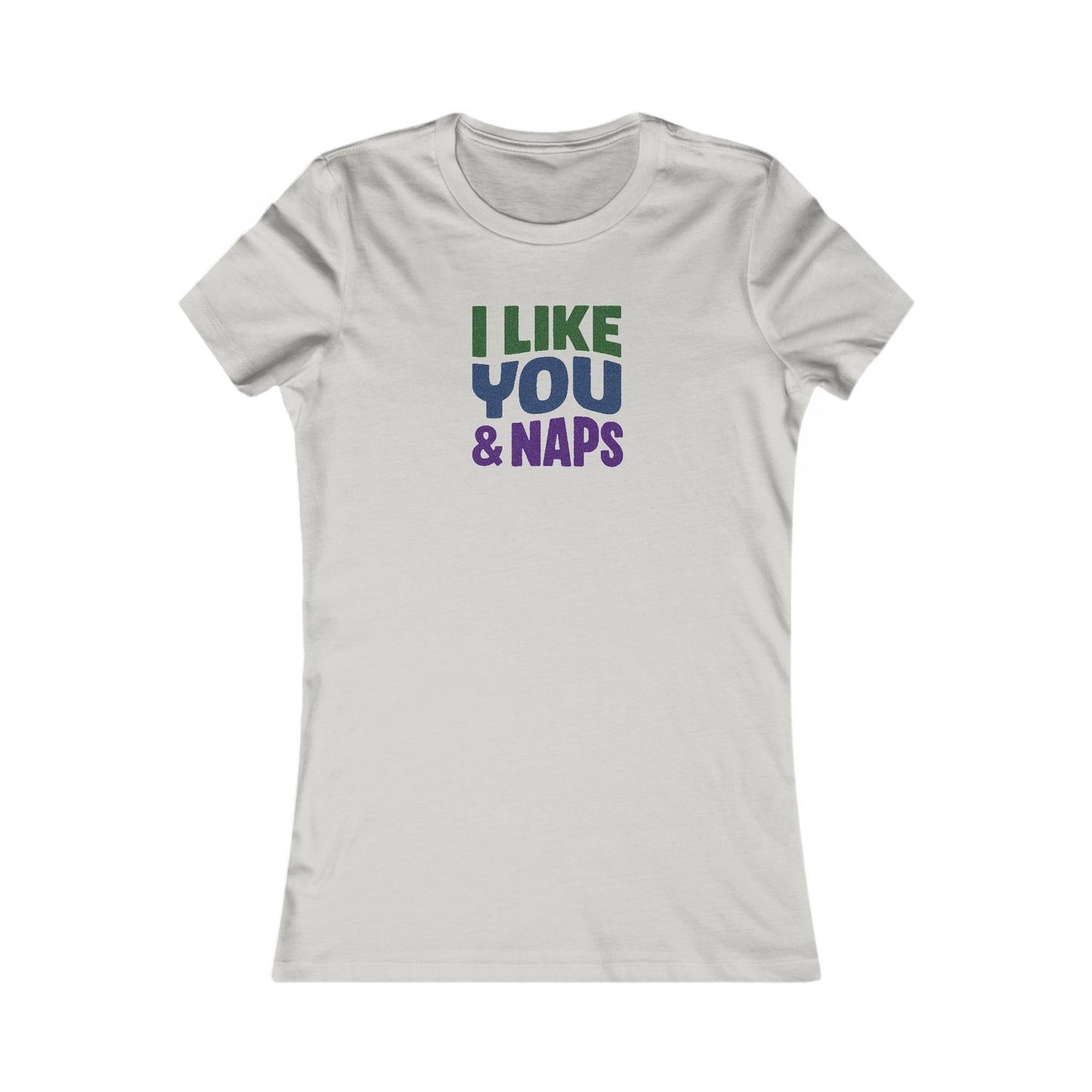 I Like You & Naps (Cool Gradient) — Retro Loungewear Women's Tee (Light)