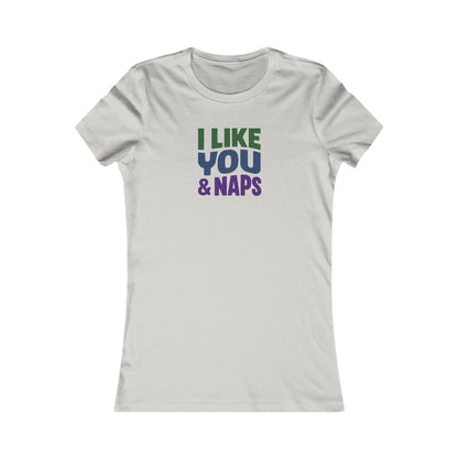 I Like You & Naps (Cool Gradient) — Retro Loungewear Women's Tee (Light)