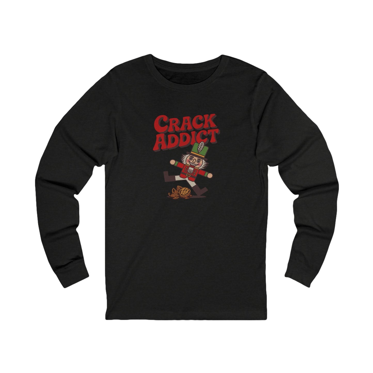 Crack Addict Nutcracker (Unhinged Remix) — Retro Long Sleeve (Dark)