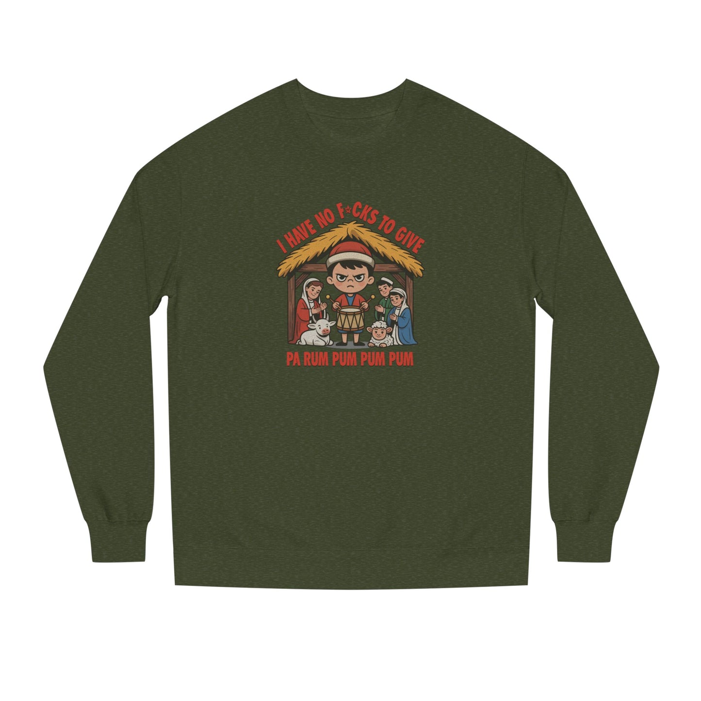 I Have No F*cks to Give — Little Drummer Boy Retro Sweatshirt (Dark)