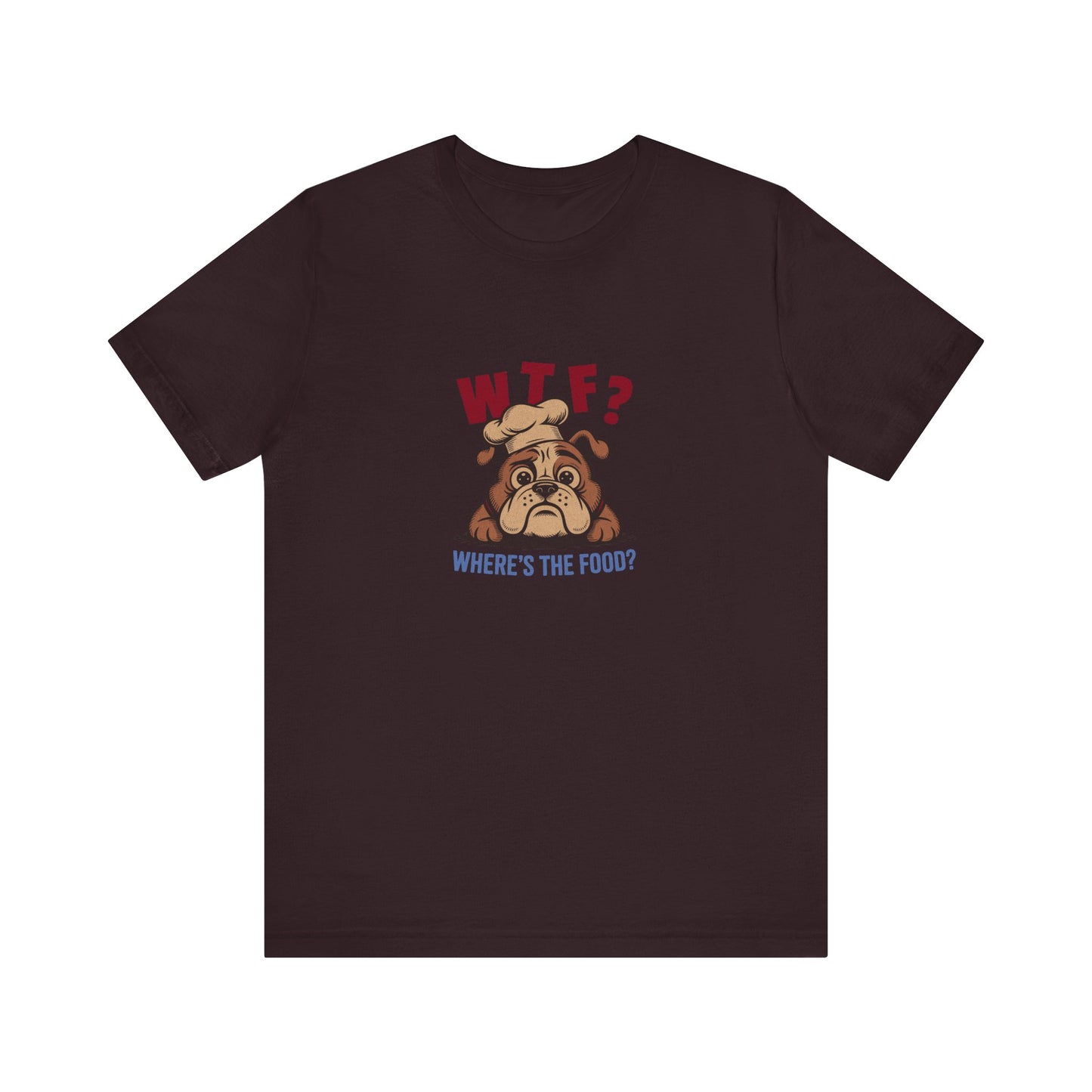 WTF? Where’s the Food? — Bulldog Chef Retro Tee (Dark)