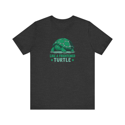 Like a Frightened Turtle — George Costanza Shrinkage Retro Tee (Dark)