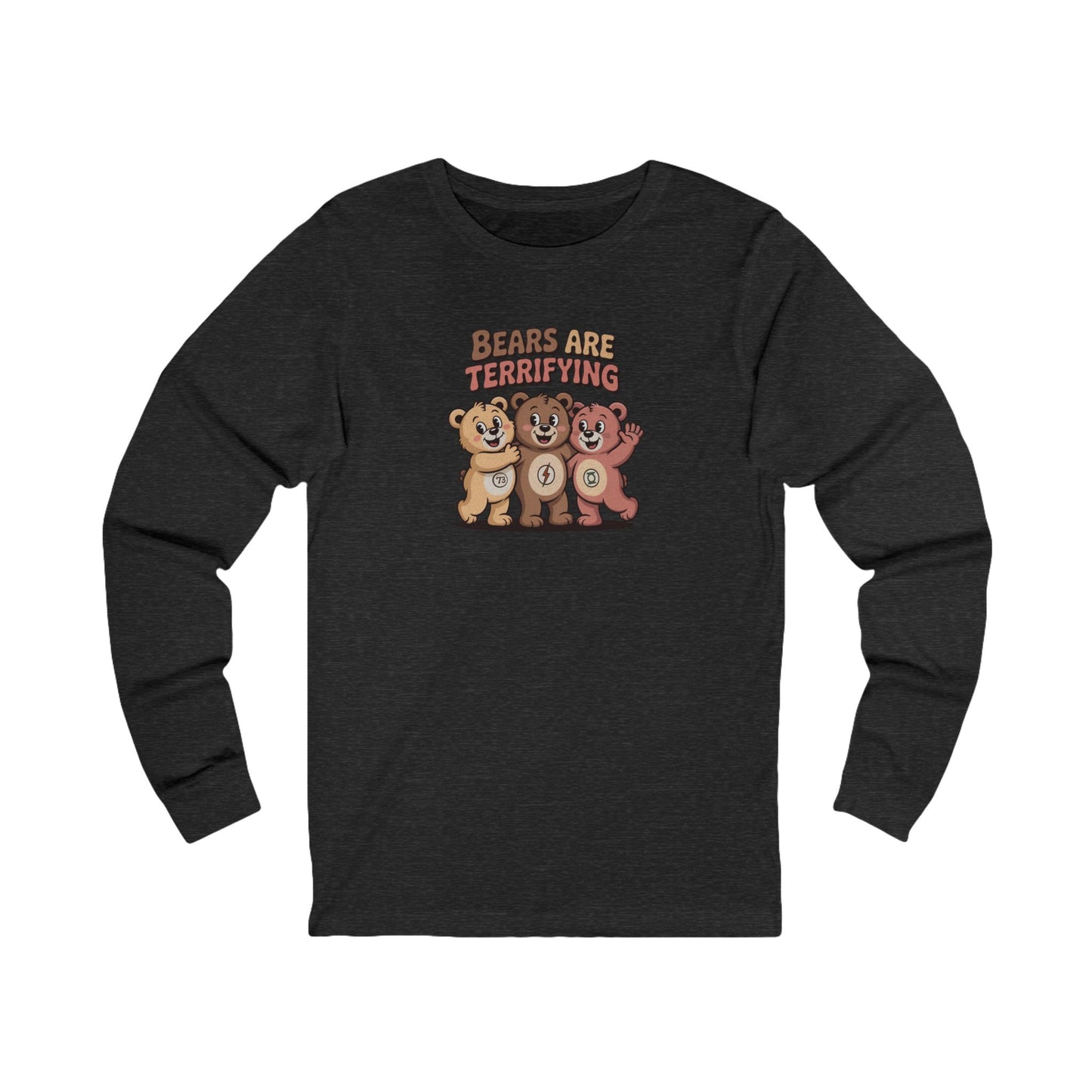 Bears Are Terrifying (Cute Edition) — Retro Long Sleeve (Dark)