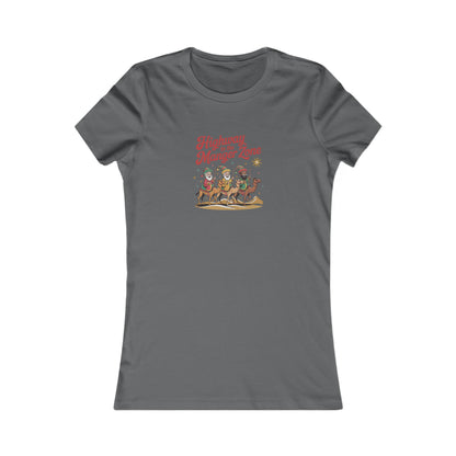 Highway to the Manger Zone — Top Gun-Inspired Christmas Women's Tee (Dark)