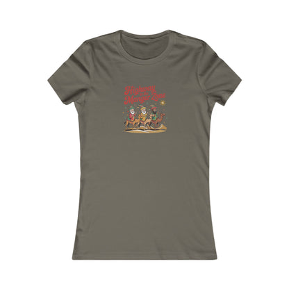 Highway to the Manger Zone — Top Gun-Inspired Christmas Women's Tee (Dark)