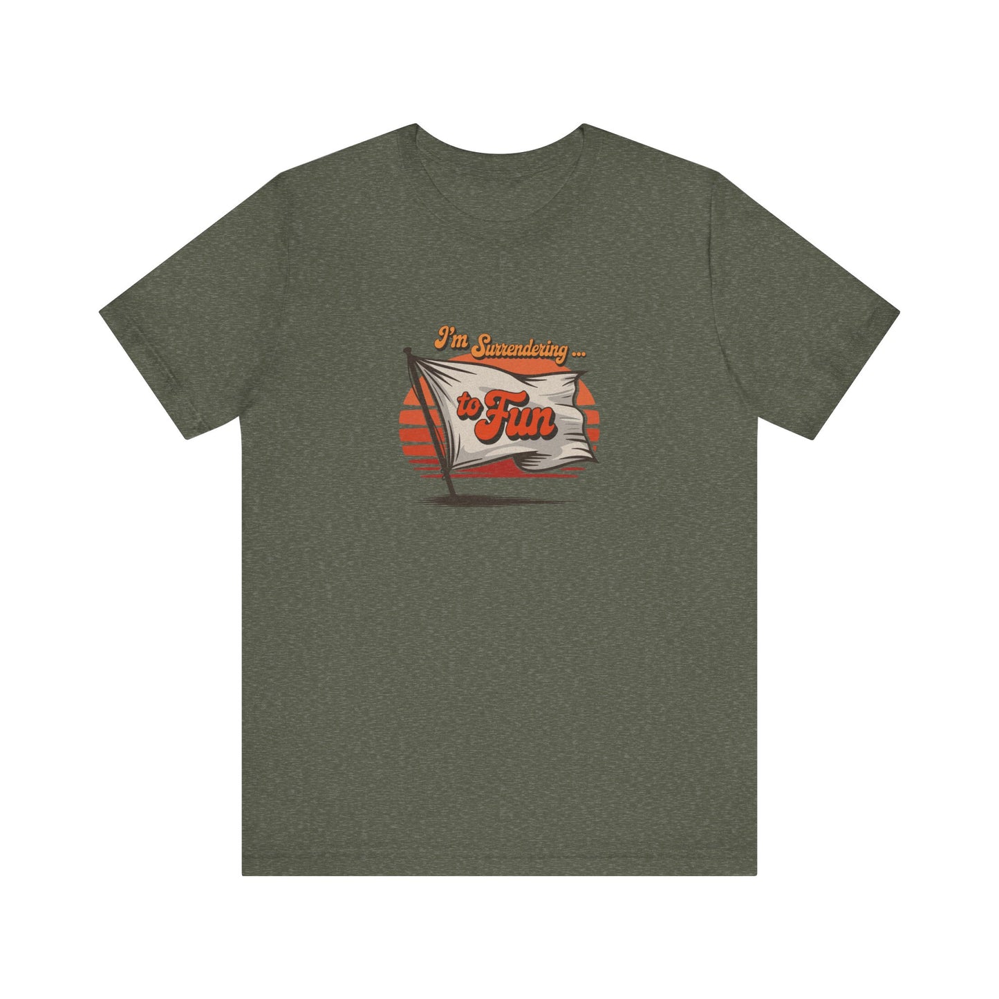 I'm Surrendering to Fun — Fun with Flags Retro Tee (Dark)