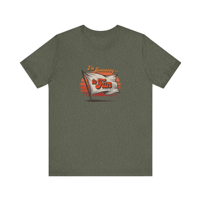 I'm Surrendering to Fun — Fun with Flags Retro Tee (Dark)