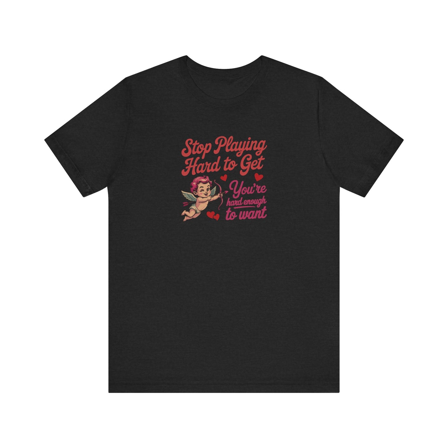 Stop Playing Hard to Get — Retro Cupid Tee (Dark)