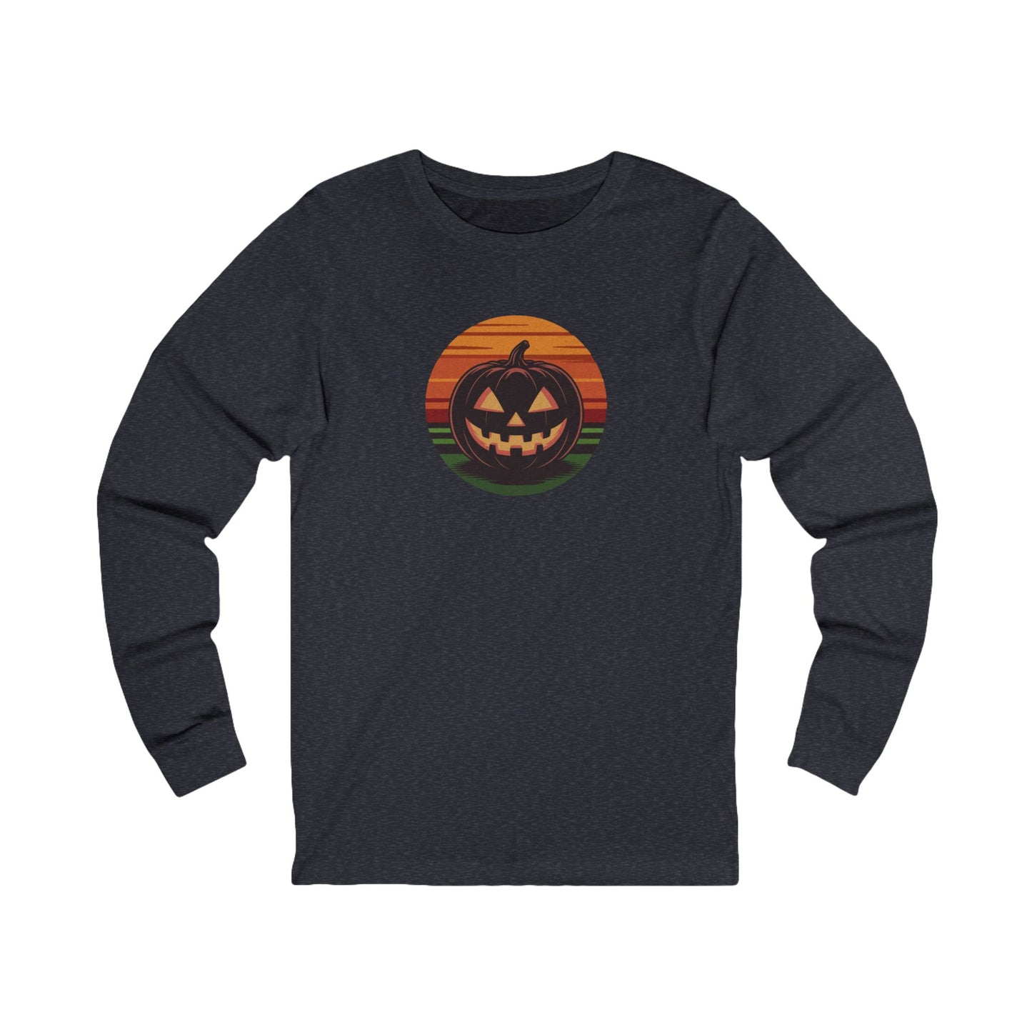Retro Jack: Glowing Classic — Halloween Sunset Long Sleeve (Dark)