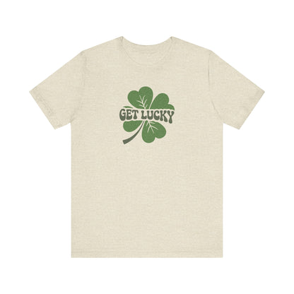 I’m Up All Night to Get Lucky — St. Patrick's Retro Tee (Light)